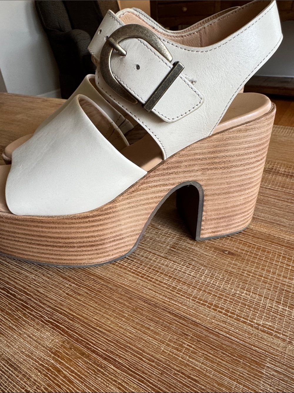 Anthropologie Seychelles Mosh Pit Platform sandals Leather Stacked Heel 7.5 - Picture 10 of 10